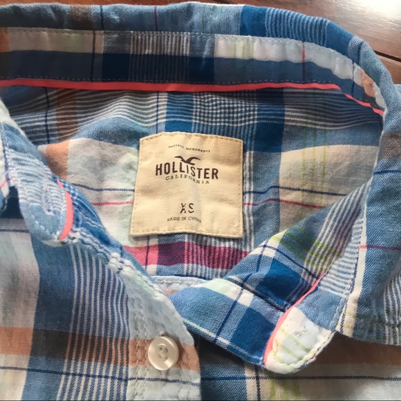 Hollister multicolored plaid button down shirt - Picture 4 of 7